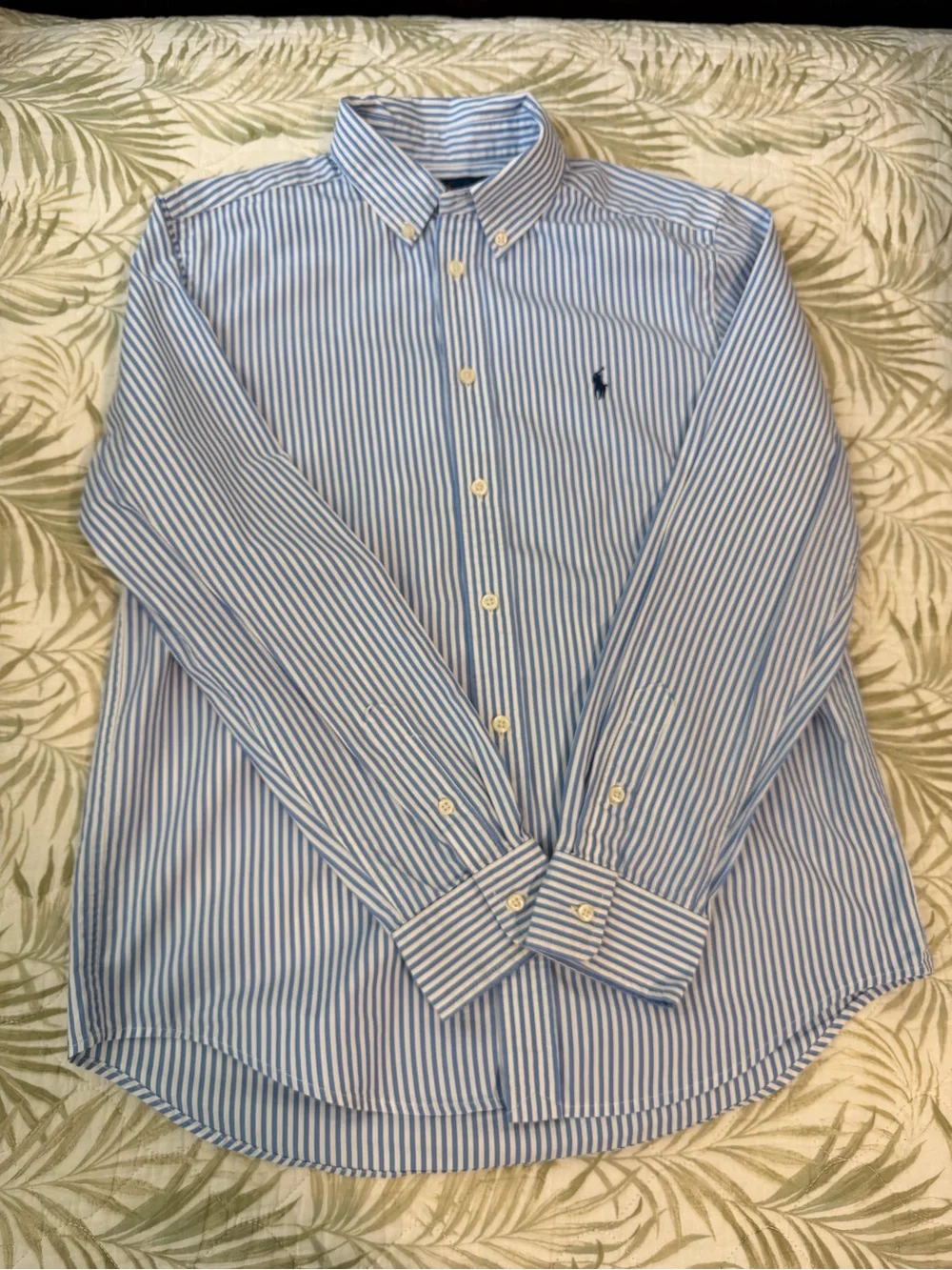Kids Blue & White Stripe Button-Down Shirt